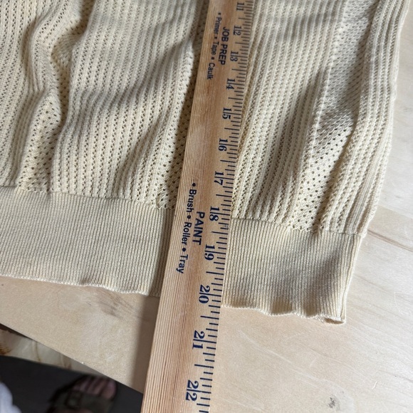 Beatrice B Taupe Polo Collared Long Sleeve Knit Top - Silk / Cotton Blend {4} - Picture 7 of 11